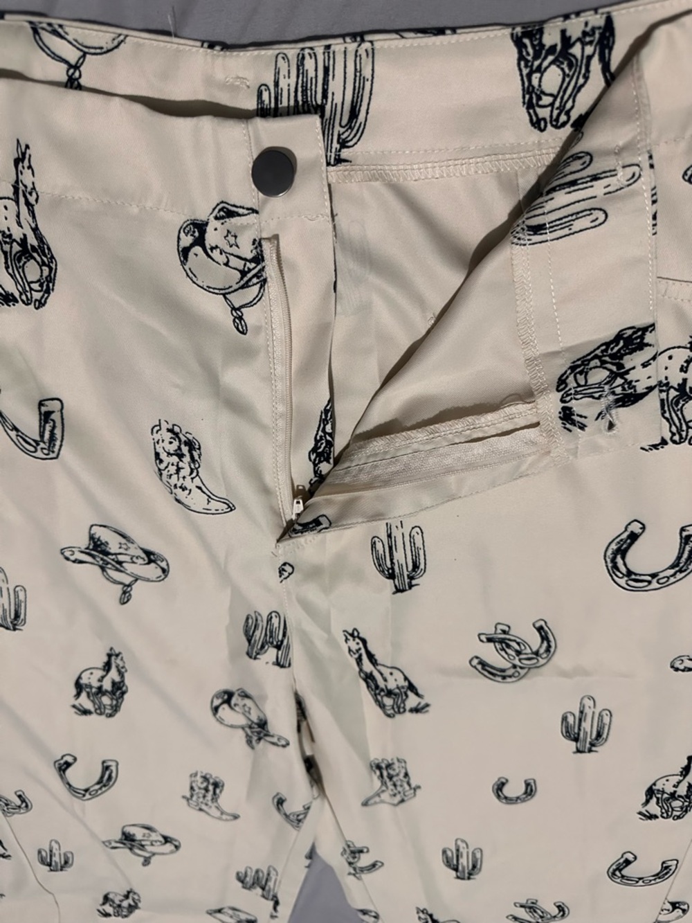 Western Print Pants Horse Cactus Tan Wide Leg Size XXL - Picture 6 of 6